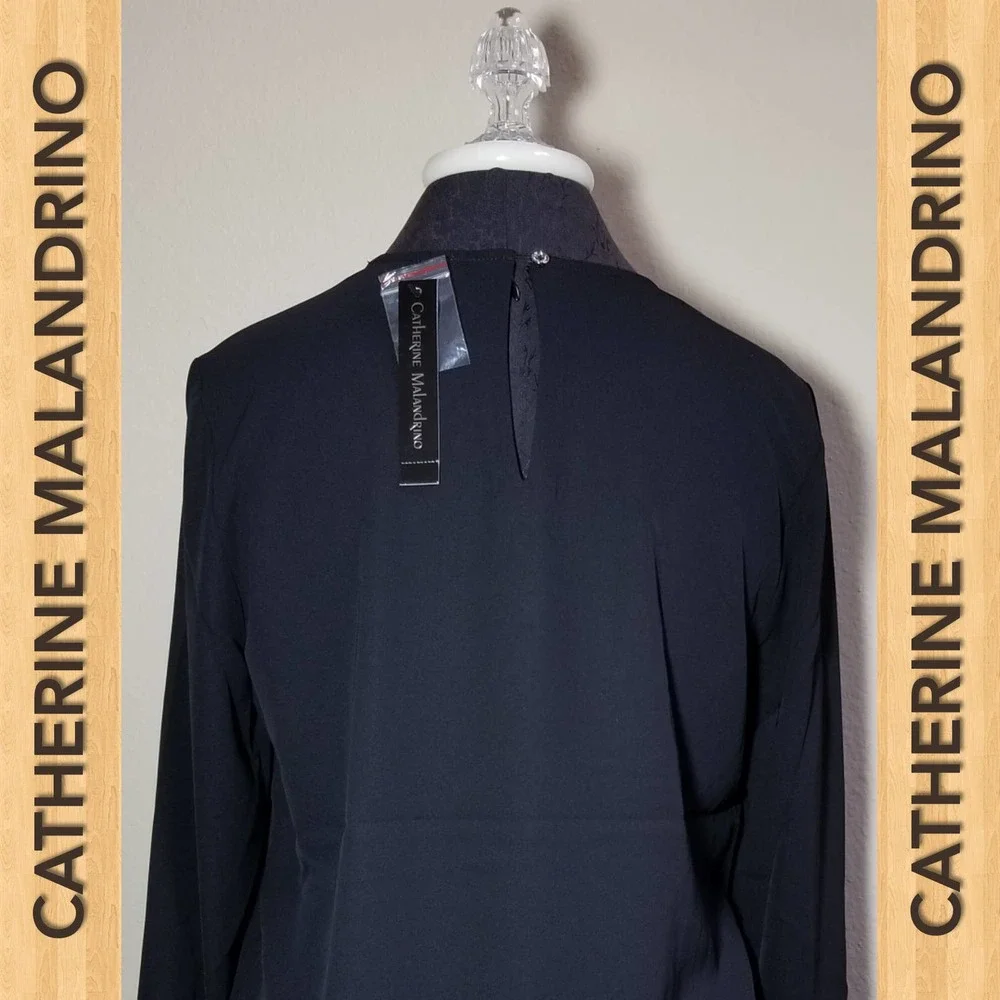 CATHERINE MALANDRINO NWT Blouse Tops Long Sleeve Studs Size Small Color … - Picture 2 of 6